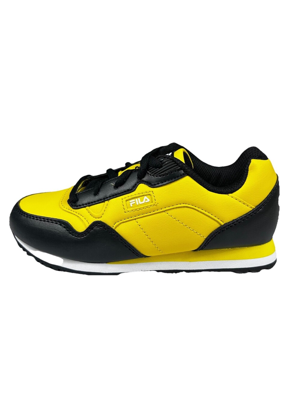 FILA Cress Color Block Shoes Kids Size 2 Yellow White Black Performance Sneakers